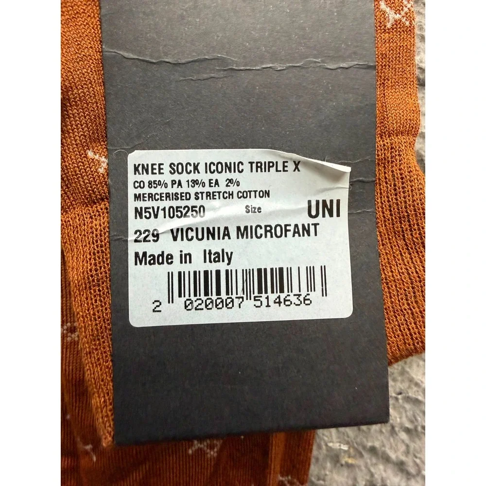 NWT Ermenegildo Zegna Iconic Triple X Knee Socks Vicunia Microfant One Size